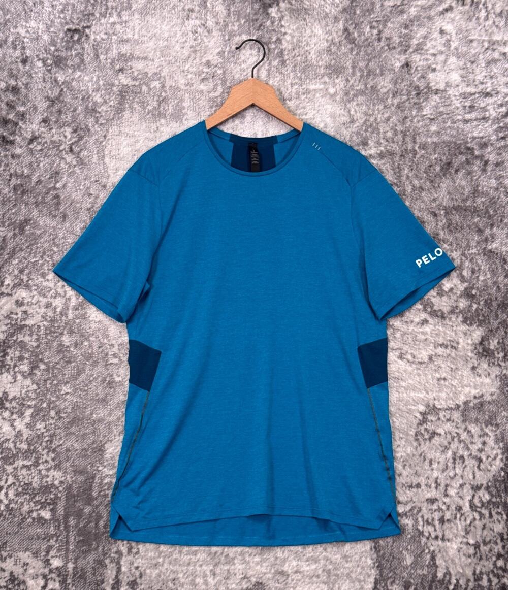 Lululemon x Peleton Shirt Large Mens Blue Metal Vent Short Sleeve
